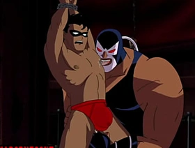 Animated hero gets captured and fingered by a villain