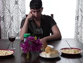 Sleazy step dad cancels step sons date to fuck him
