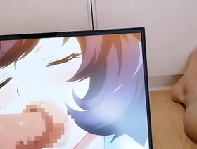 Horny Otaku Moaning Jerking Off Big Dick While Watching Cute Dark Skin Young Girl Fuck Hot Hentai anime. camshot POV.