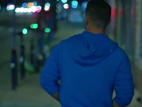 Strangers meet in dark alley for gay sex