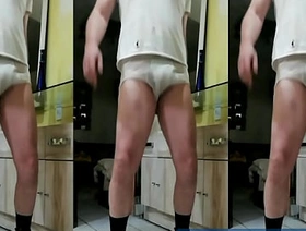 Video gay calzoncillos de nylon verga semi erecta Alejandro Mistral
