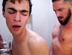 Derek Allen totally owns his own stepson Nick Floyd's cute little bubble butt! Stepdaddy eats up the boy's asshole and bangs him silly in the shower!