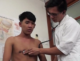 Asian doctor inspecting twinks butt